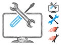 Linear Computer Tools Vector Mesh Royalty Free Stock Photo