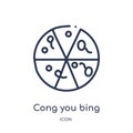 Linear cong you bing icon from Food and restaurant outline collection. Thin line cong you bing icon isolated on white background.