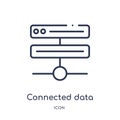 Linear connected data icon from Business and analytics outline collection. Thin line connected data vector isolated on white
