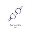 Linear connector icon from Electronic devices outline collection. Thin line connector vector isolated on white background. Royalty Free Stock Photo