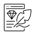 Linear content creation icon vector illustration social media communication blogging or journalism