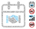 Linear Contract Day Icon Vector Mosaic