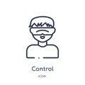 Linear control icon from Artifical intelligence outline collection. Thin line control vector isolated on white background. control