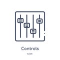 Linear controls icon from Entertainment and arcade outline collection. Thin line controls vector isolated on white background.