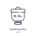 Linear cooking time icon from Fastfood outline collection. Thin line cooking time vector isolated on white background. cooking