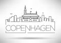 Linear Copenhagen City Silhouette with Typographic Design