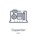 Linear copywriter icon from Blogger and influencer outline collection. Thin line copywriter vector isolated on white background.