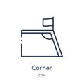 Linear corner icon from Football outline collection. Thin line corner vector isolated on white background. corner trendy