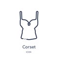 Linear corset icon from Clothes outline collection. Thin line corset vector isolated on white background. corset trendy