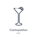 Linear cosmopolitan icon from Drinks outline collection. Thin line cosmopolitan vector isolated on white background. cosmopolitan
