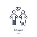 Linear couple icon from Birthday party outline collection. Thin line couple vector isolated on white background. couple trendy Royalty Free Stock Photo