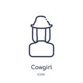 Linear cowgirl icon from Desert outline collection. Thin line cowgirl vector isolated on white background. cowgirl trendy Royalty Free Stock Photo