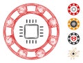 Linear CPU Casino Chip Vector Mesh Royalty Free Stock Photo