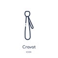 Linear cravat icon from Clothes outline collection. Thin line cravat vector isolated on white background. cravat trendy