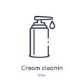 Linear cream cleanin icon from Cleaning outline collection. Thin line cream cleanin vector isolated on white background. cream