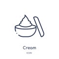 Linear cream icon from Beauty outline collection. Thin line cream vector isolated on white background. cream trendy illustration