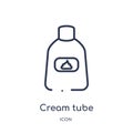 Linear cream tube icon from Beauty outline collection. Thin line cream tube vector isolated on white background. cream tube trendy