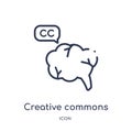 Linear creative commons icon from Content outline collection. Thin line creative commons vector isolated on white background.