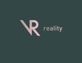 Linear Creative logo typography letters VR virtual reality Royalty Free Stock Photo