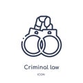 Linear criminal law icon from Law and justice outline collection. Thin line criminal law icon isolated on white background.