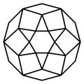 Linear crystal icon. Geometric structure black symbol