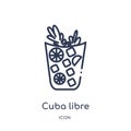 Linear cuba libre icon from Drinks outline collection. Thin line cuba libre vector isolated on white background. cuba libre trendy