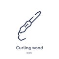 Linear curling wand icon from Beauty outline collection. Thin line curling wand vector isolated on white background. curling wand