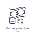 Linear currency circulate icon from Cryptocurrency economy and finance outline collection. Thin line currency circulate vector Royalty Free Stock Photo