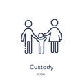 Linear custody icon from Law and justice outline collection. Thin line custody icon isolated on white background. custody trendy