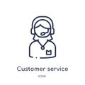 Linear customer service icon from Customer service outline collection. Thin line customer service vector isolated on white Royalty Free Stock Photo