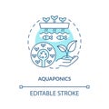 Linear customizable aquaponics icon concept