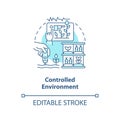 Linear customizable controlled environment icon concept