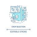 Linear customizable crop selection icon concept