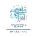 Linear customizable infrastructure and equipment icon concept