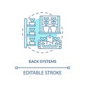 Linear customizable rack systems icon concept