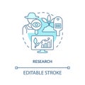Linear customizable research icon concept