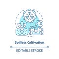 Linear customizable soilless cultivation icon concept