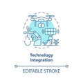 Linear customizable technology integration icon concept
