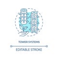Linear customizable tower systems icon concept