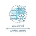 Linear customizable wall systems icon concept