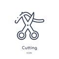 Linear cutting icon from Creative process outline collection. Thin line cutting vector isolated on white background. cutting