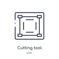 Linear cutting tool selection icon from Art outline collection. Thin line cutting tool selection icon isolated on white background