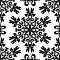 Linear Damask Seamless Vector Pattern. Royalty Free Stock Photo