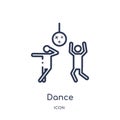 Linear dance icon from Entertainment and arcade outline collection. Thin line dance vector isolated on white background. dance