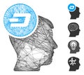 Linear Dash Idea Head Vector Mesh Royalty Free Stock Photo