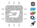 Linear Dash Processor Chip Icon Vector Collage