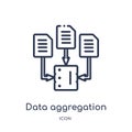 Linear data aggregation icon from General outline collection. Thin line data aggregation icon isolated on white background. data