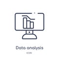 Linear data analysis icon from Artifical intelligence outline collection. Thin line data analysis vector isolated on white