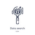 Linear data search interface icon from Business outline collection. Thin line data search interface icon isolated on white