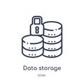 Linear data storage icon from Gdpr outline collection. Thin line data storage icon isolated on white background. data storage